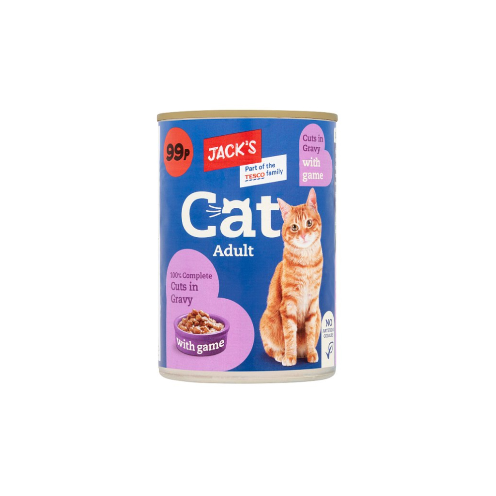 Jack's Cat Adult 100% Complete Cuts in Gravy with Game 415g