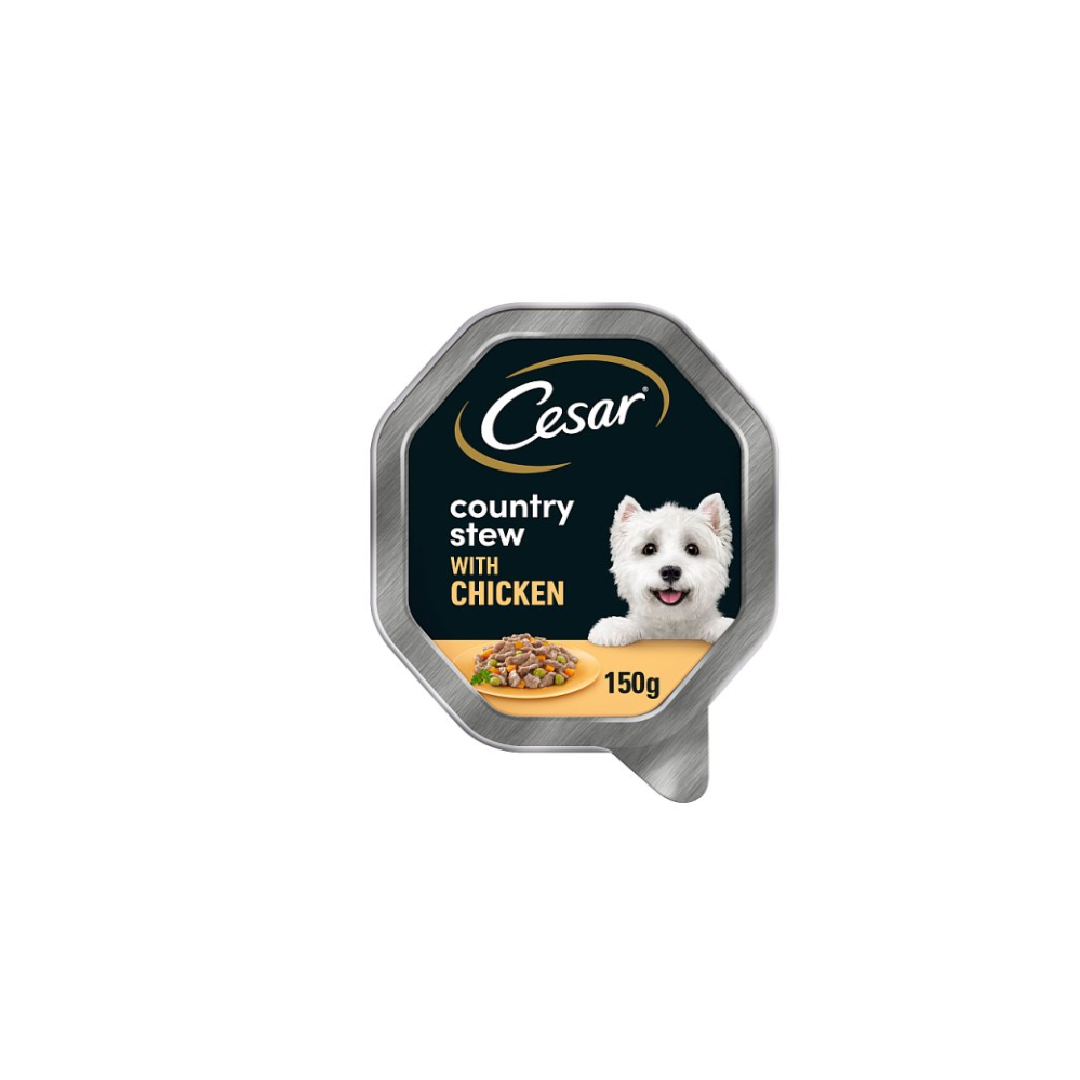 Cesar Country Stew Adult Wet Dog Food Tray Chicken & Veg in Gravy 150g