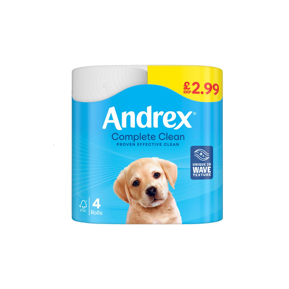 Andrex Complete Clean Toilet Tissues 4 Rolls