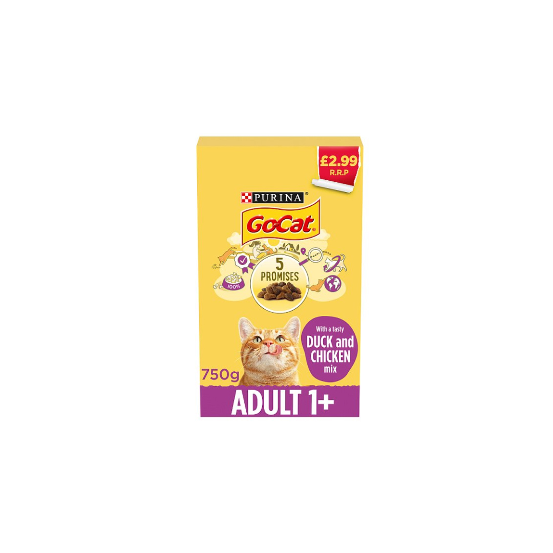 GO-CAT Chicken and Duck Dry Cat Food 750g