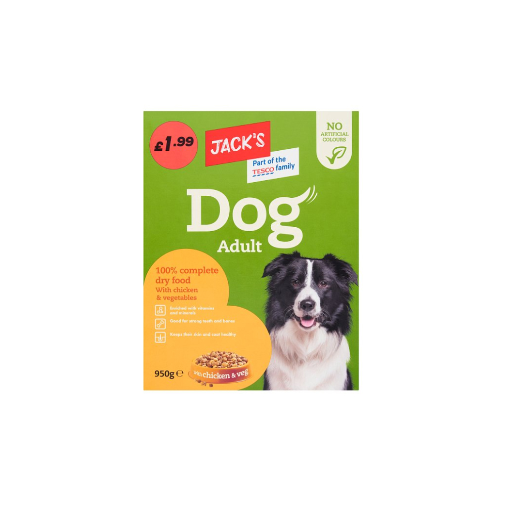 Jack's Adult Dog Food with Chicken & Veg 950g