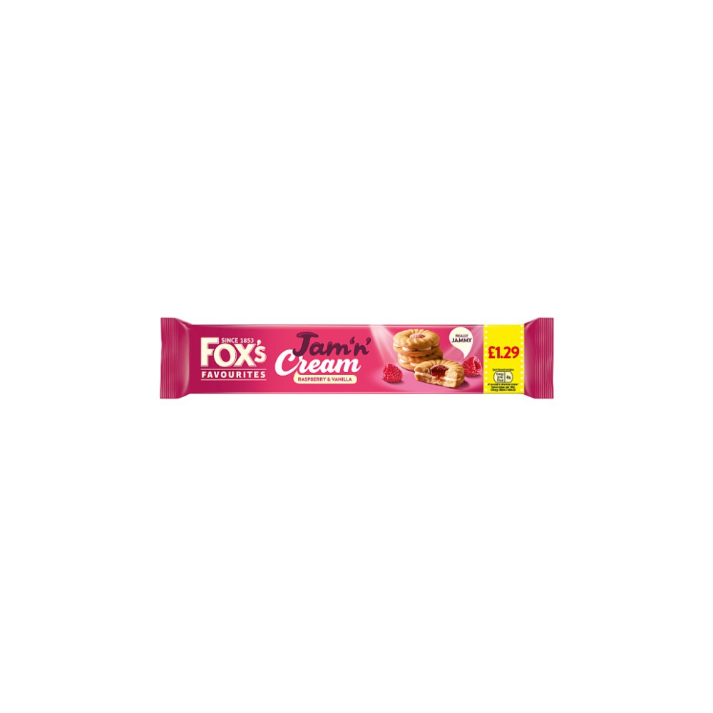 Fox's Favourites Jam 'n' Cream Raspberry & Vanilla 150g