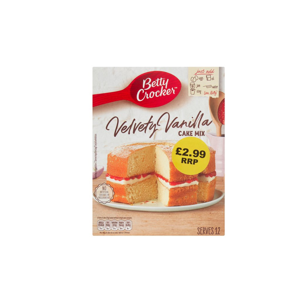 Betty Crocker Velvety Vanilla Cake Mix 425g