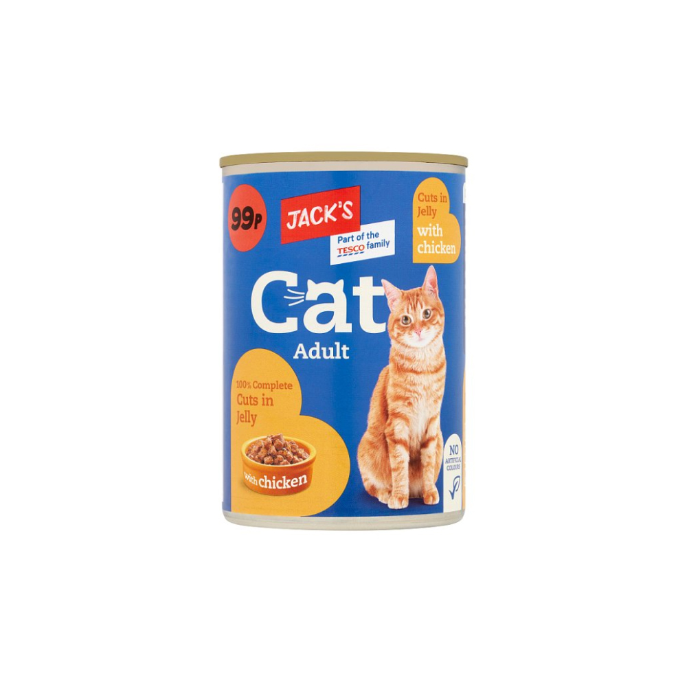 Jack's Cat Adult 100% Complete Cuts in Jelly with Chicken 415g