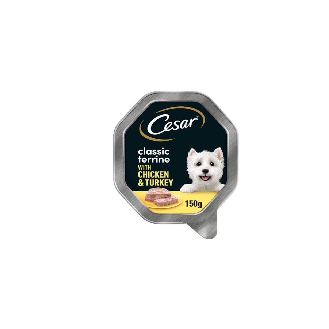 Cesar Classic Terrine Dog Food Tray Chicken & Turkey in Loaf 150g