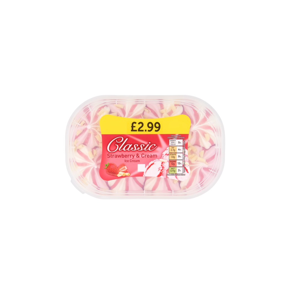 Classic Strawberry & Cream Ice Cream 900ml