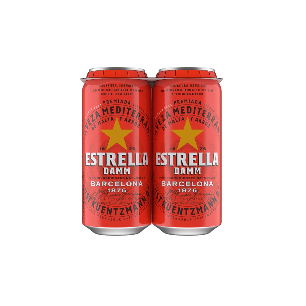 Estrella Damm 4 x 440ml Spanish Lager BeerCan