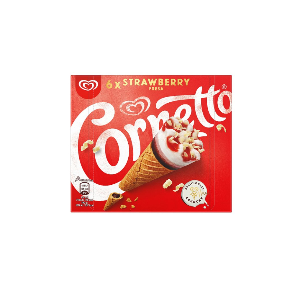 Cornetto Ice cream cone Strawberry 6x 90 ml