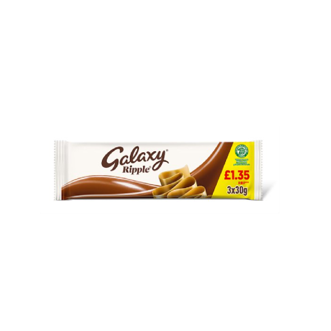 Galaxy Ripple Milk Chocolate Snack Bars Multipack 3 x 30g