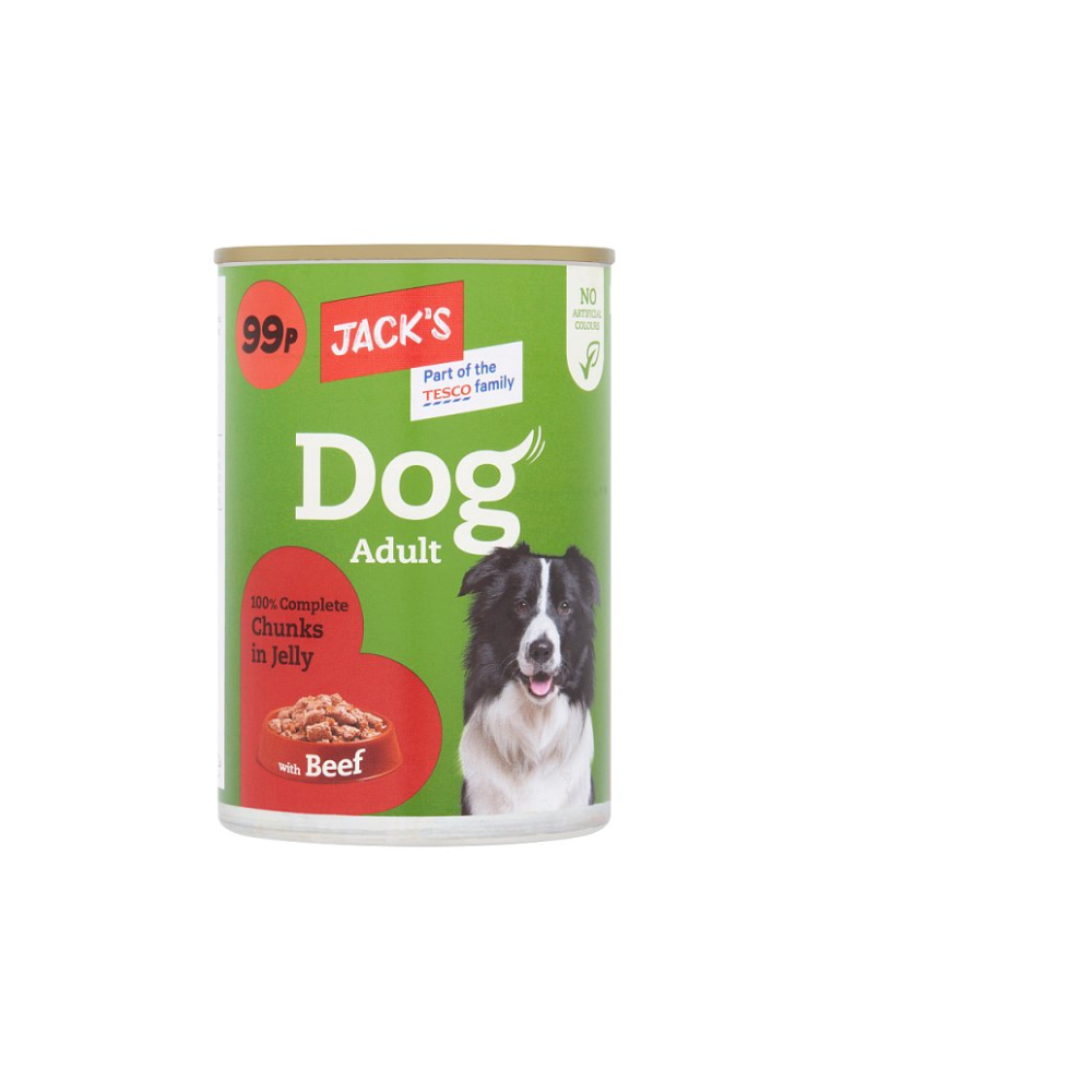 Jack's Dog Adult 100% Complete Chunks in Jelly with Beef 415g