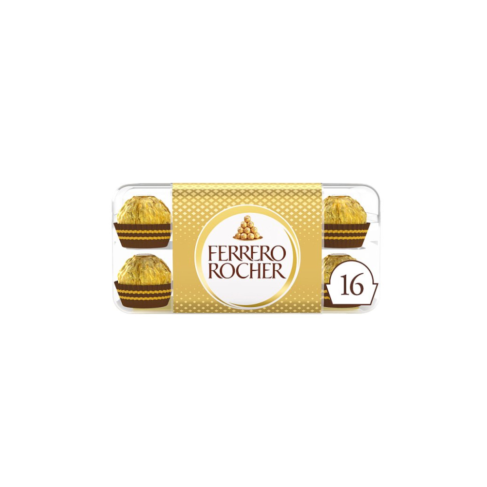Ferrero Rocher Milk Chocolate Hazelnut Pralines Gift Box of Chocolates 16 Pieces