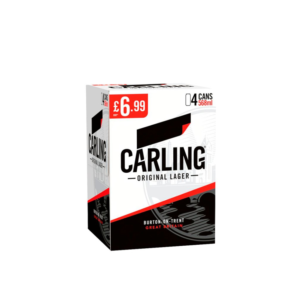 Carling Original Lager Beer 4 x 568ml Can