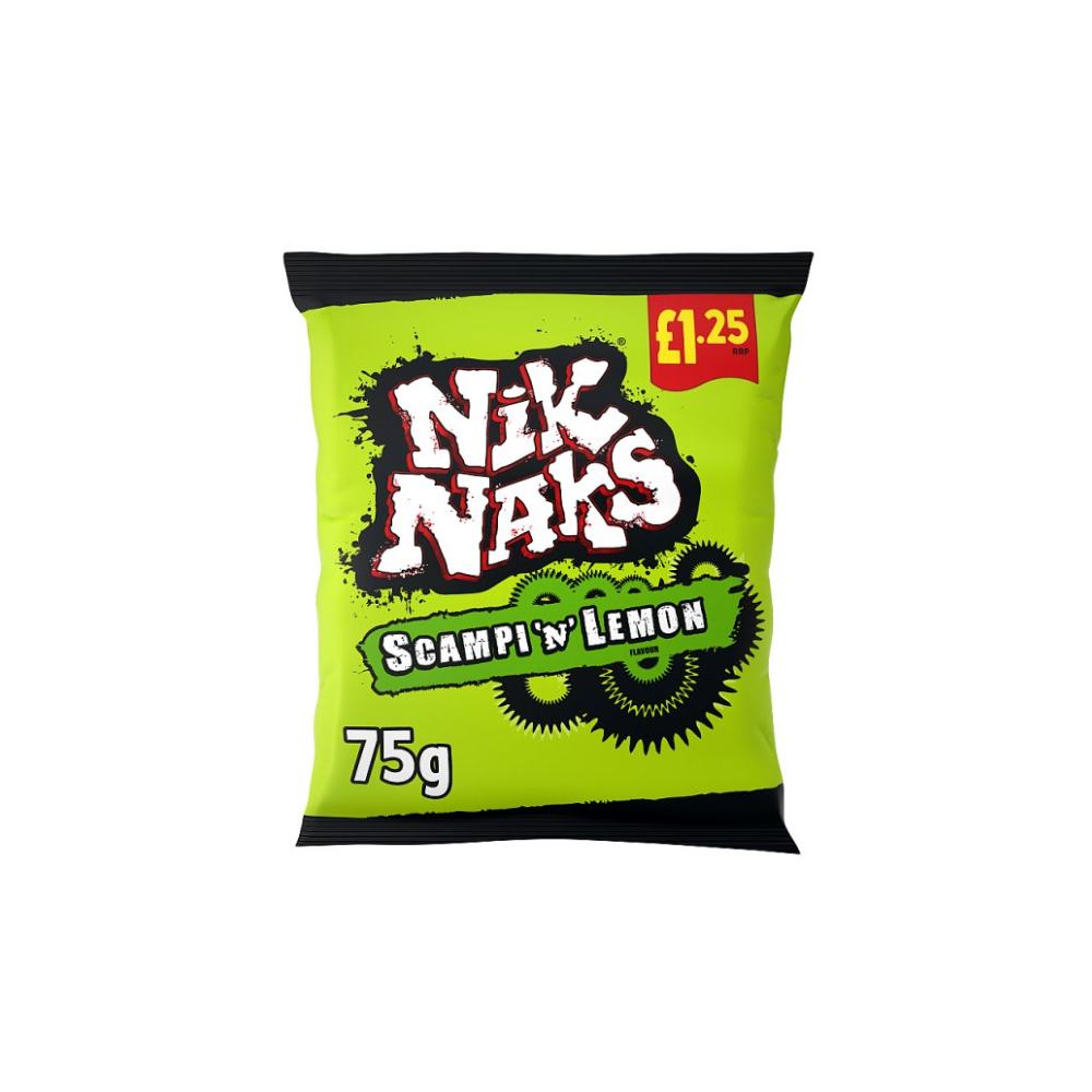 Nik Naks Scampi 'N' Lemon Crisps 75g
