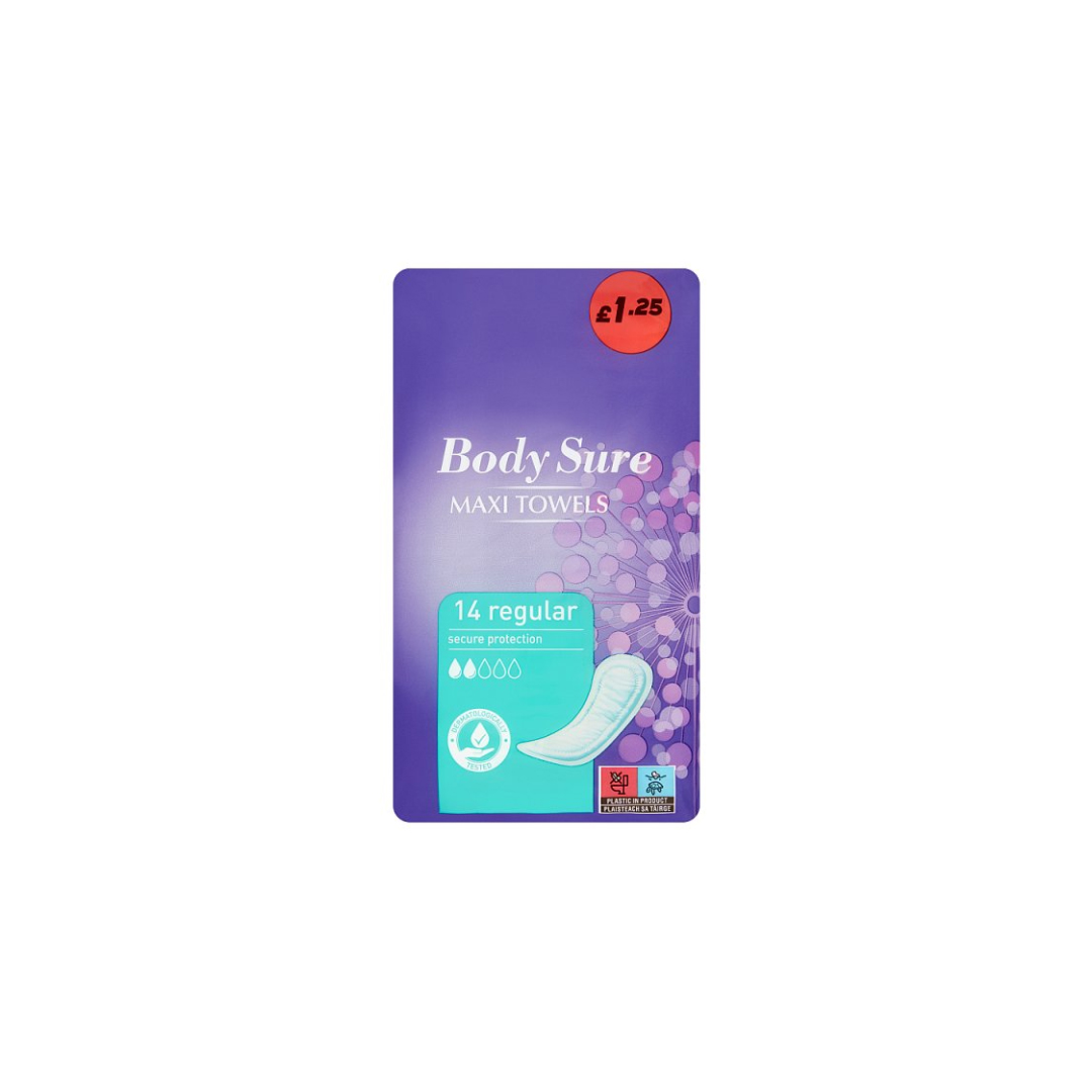 Body Sure 14 Maxi Towels Regular