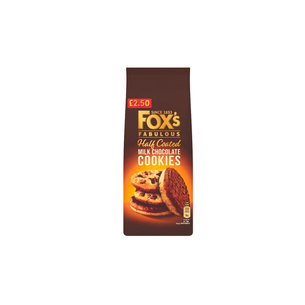 Fox's Fabulous Half Coated Milk Chocolate Cookies 175g