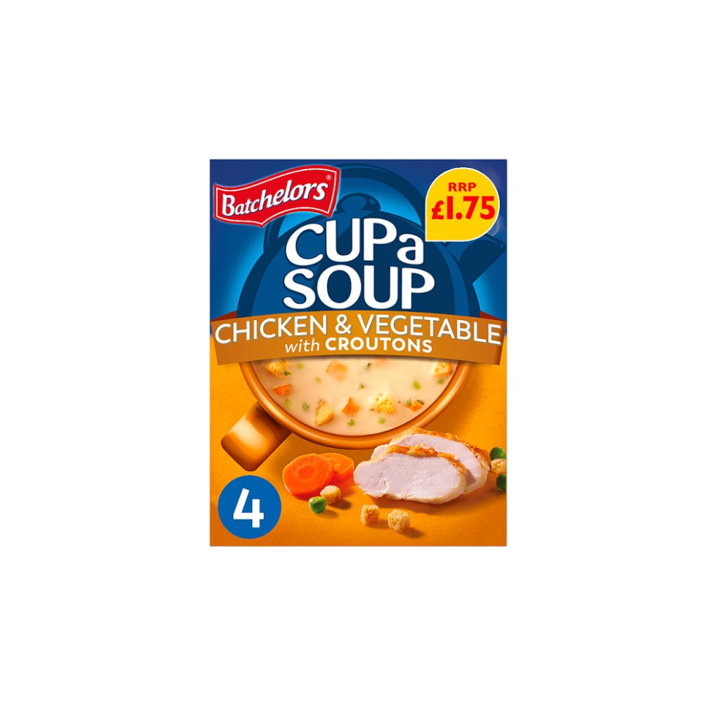 Batchelors Cup a Soup Chicken & Vegetable with Croutons 4 Instant Soup Sachets