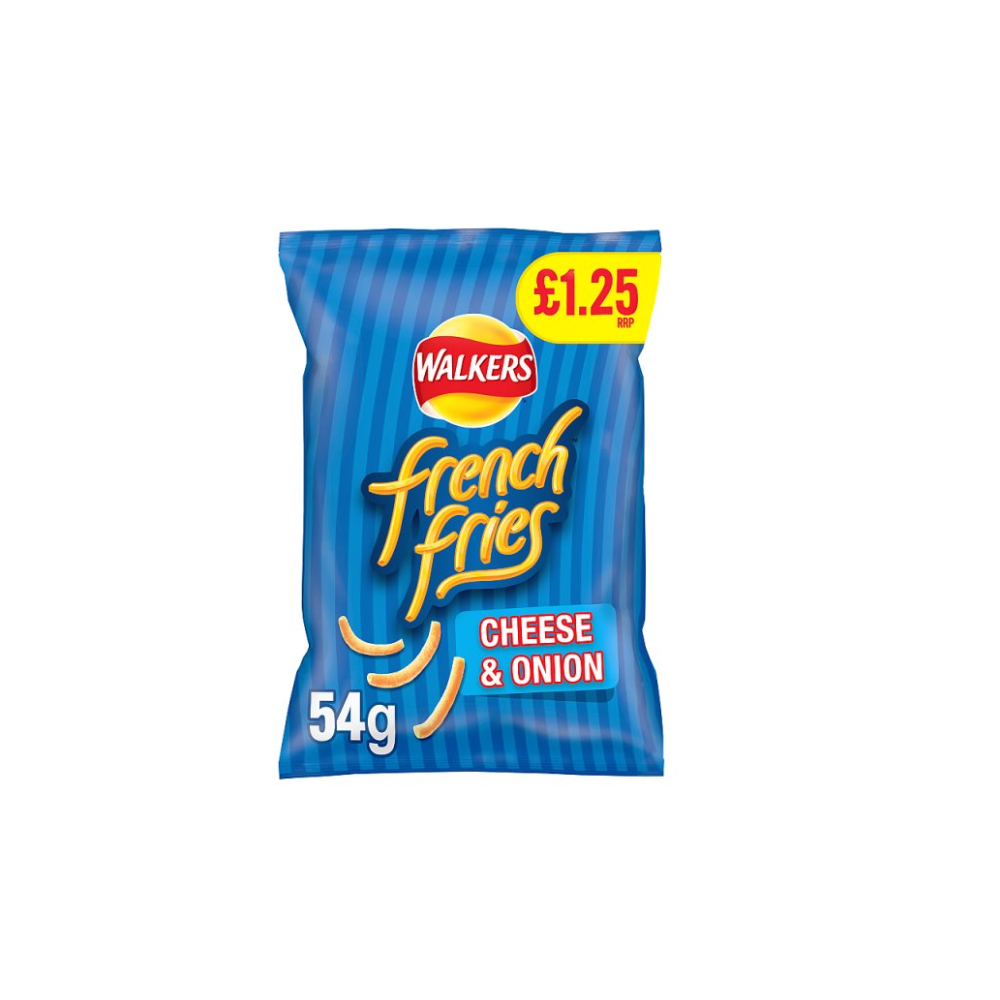 Walkers French Fries Cheese & Onion Snacks Crisps 54g