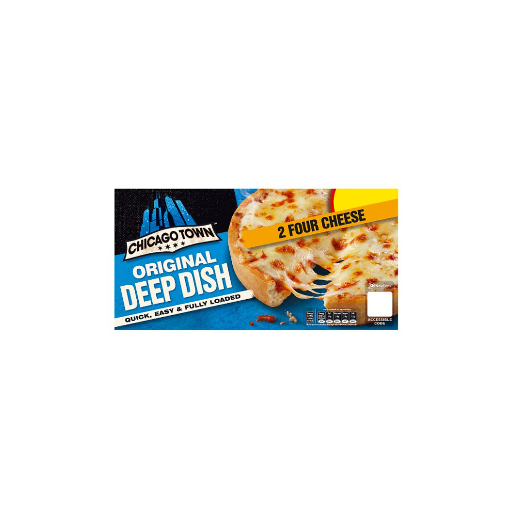 Chicago Town 2 Deep Dish Four Cheese Mini Pizzas 2 x 148g