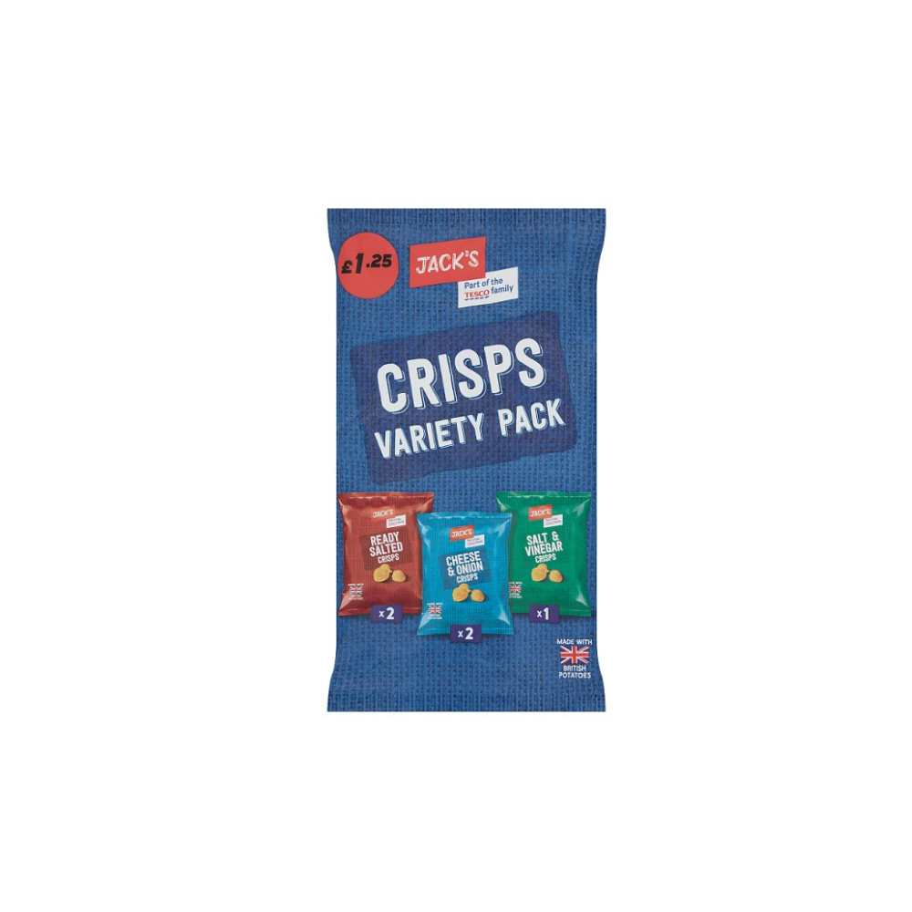 Jack's Crisps Variety Pack 5 x 20g