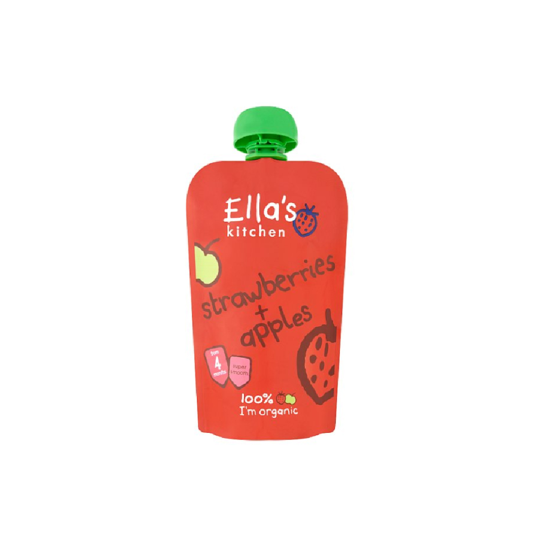 Ella's Kitchen Organic Strawberries and Apples Baby Food Pouch 4+ Months 120g