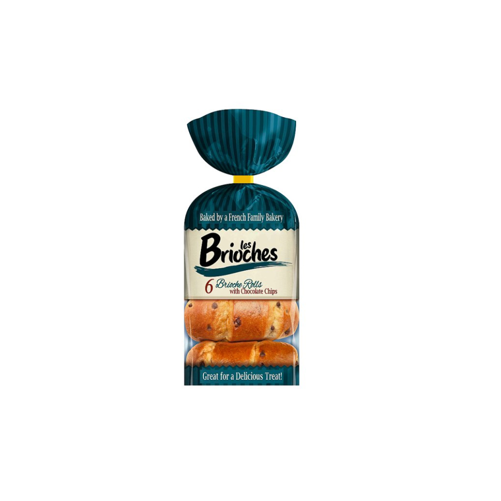 Les Brioches 6 Brioche Rolls with Chocolate Chips 210g