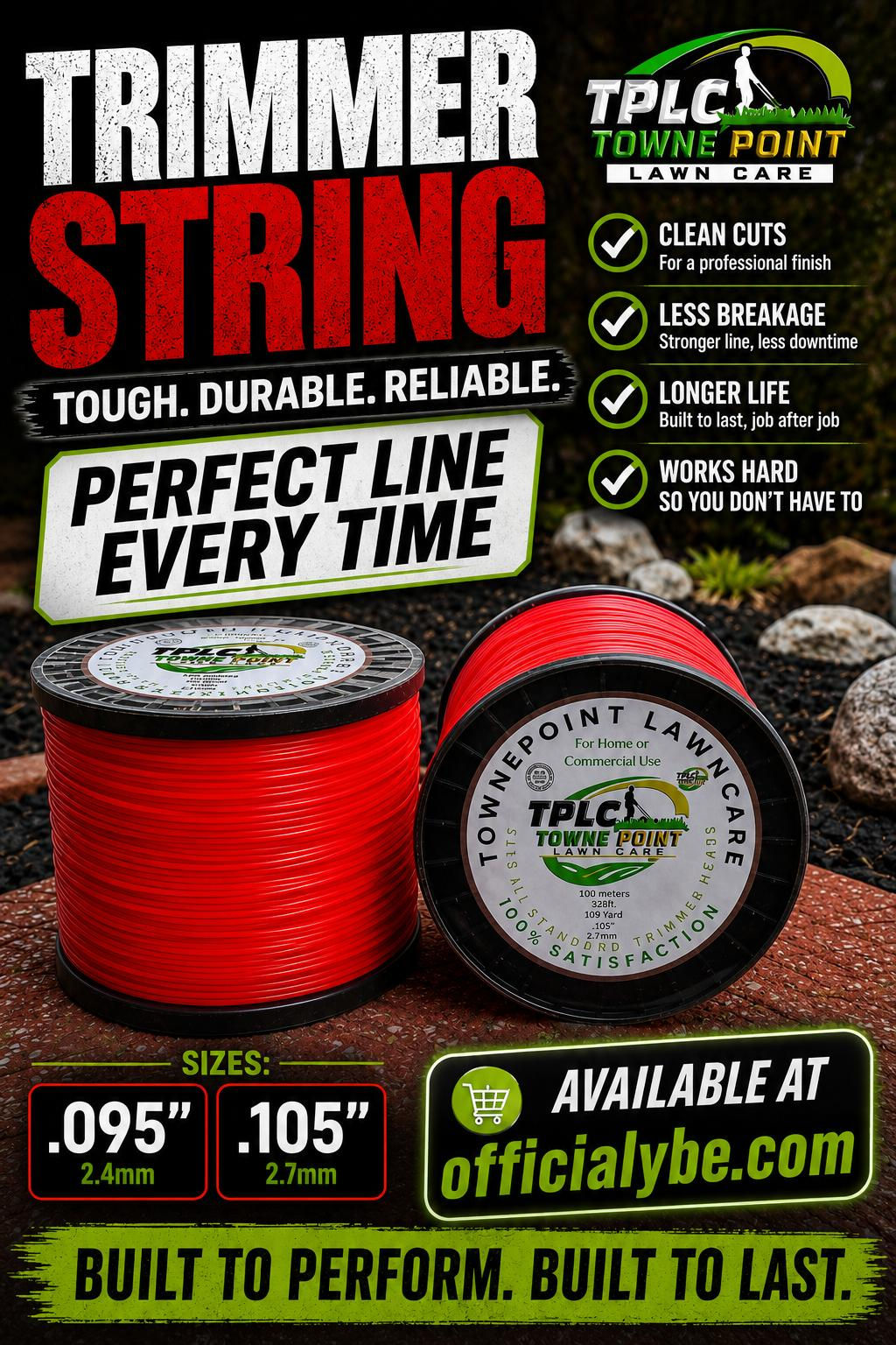 TPLC Trimmer String over 300ft. .095 $10 .105 $20