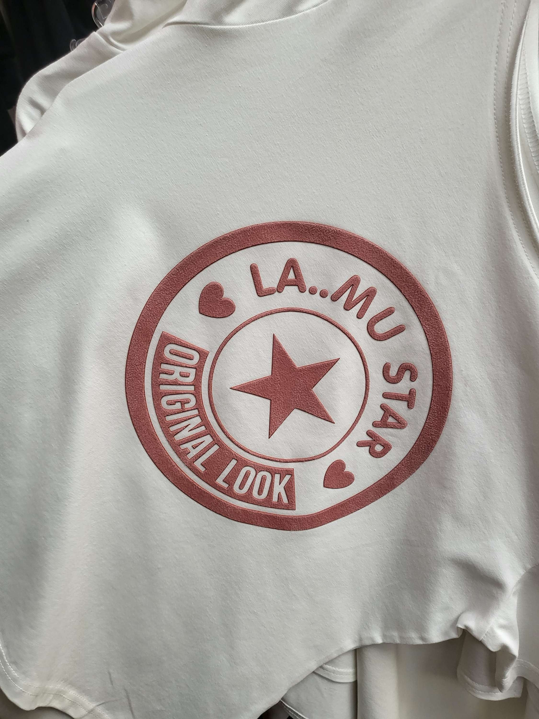 La..mu STAR bluzka biało/morelowa S/M - 1 , L/XL - 3