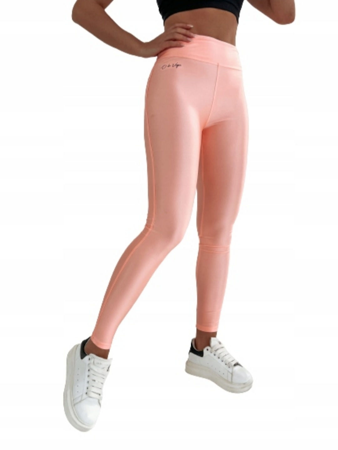 OLAVOGA Legginsy HEART połyskujące morelowe M
