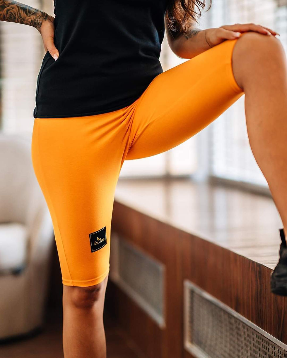 La..mu spodenki kolarki legginsy pomarańcz