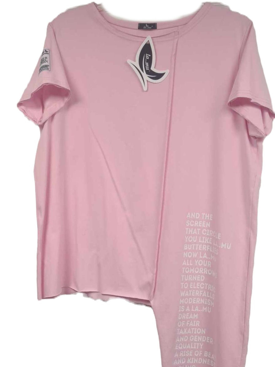 La..mu tunika bluzka Power of being a women pastelowy róż UNI