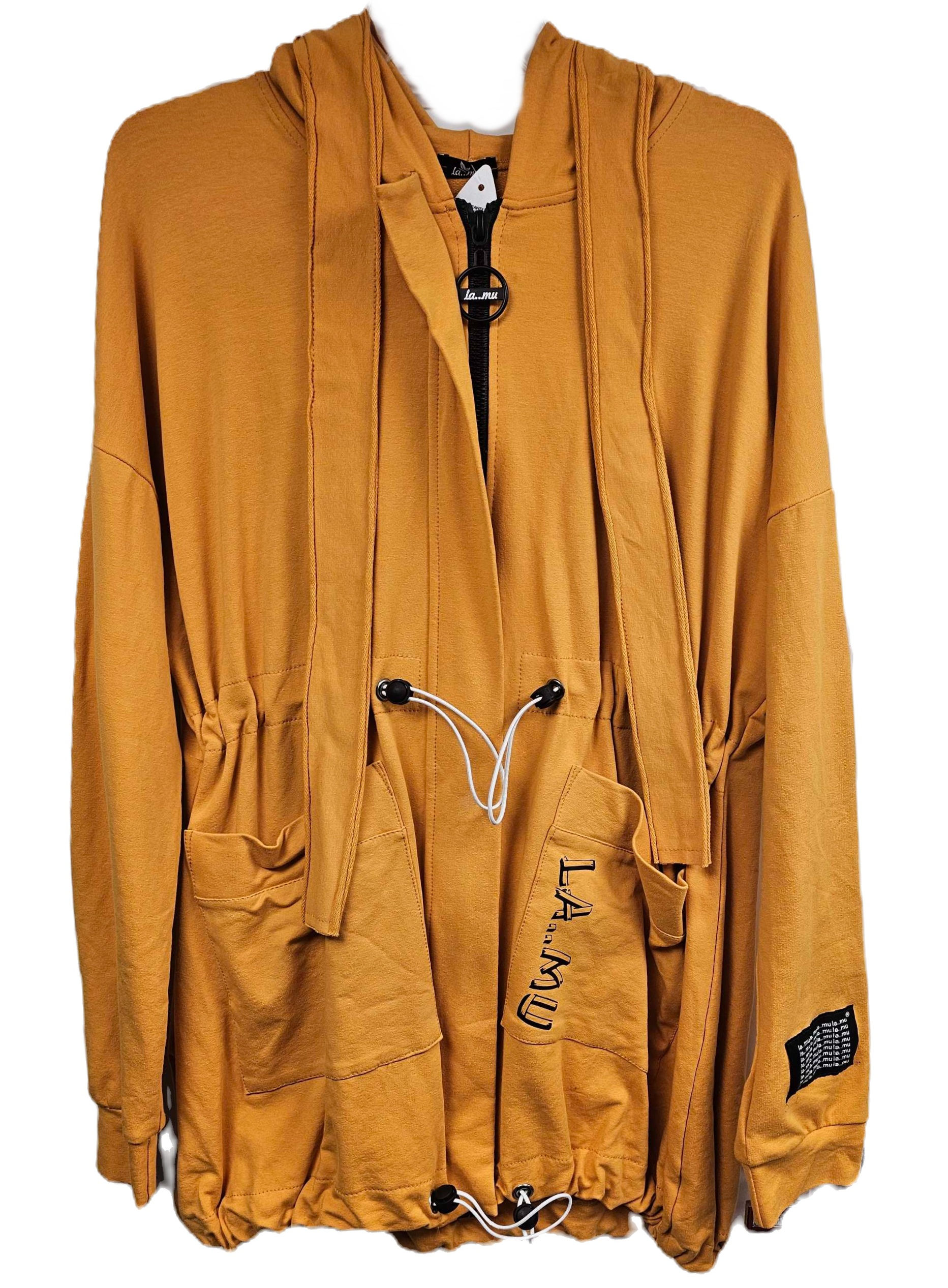 La..mu bluza z zamkiem Modern musztardowa żółta UNI