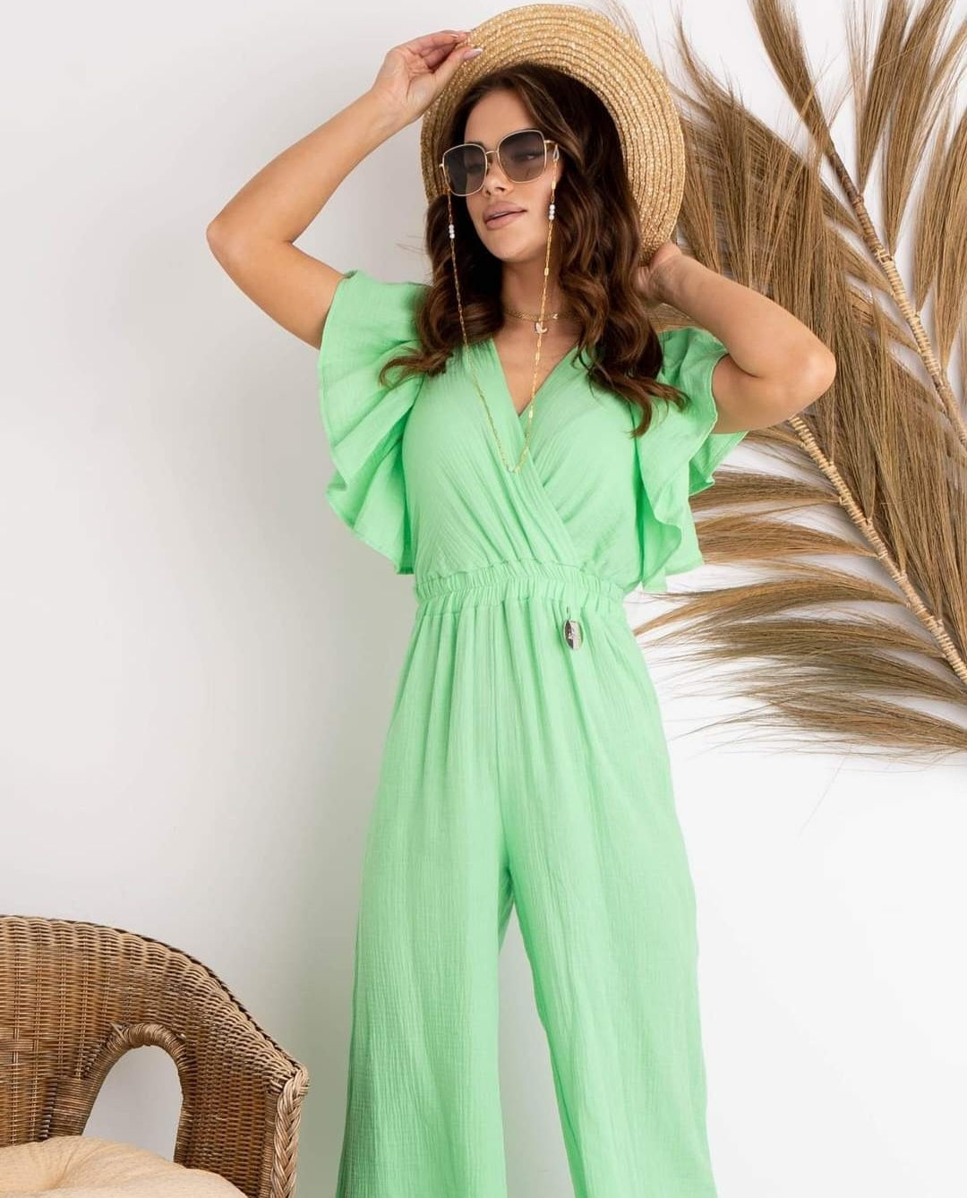 La..mu kombinez muślinowy zielony S/M - 1