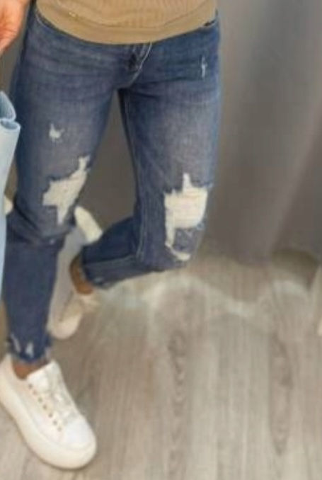 By o la la ! Spodnie jeans z przetarciami