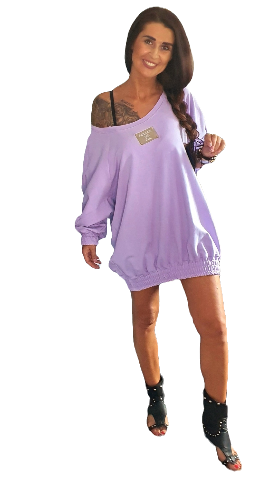 ❤ BY O LA LA BLUZA OVERSIZE FOR EVER FIOLET