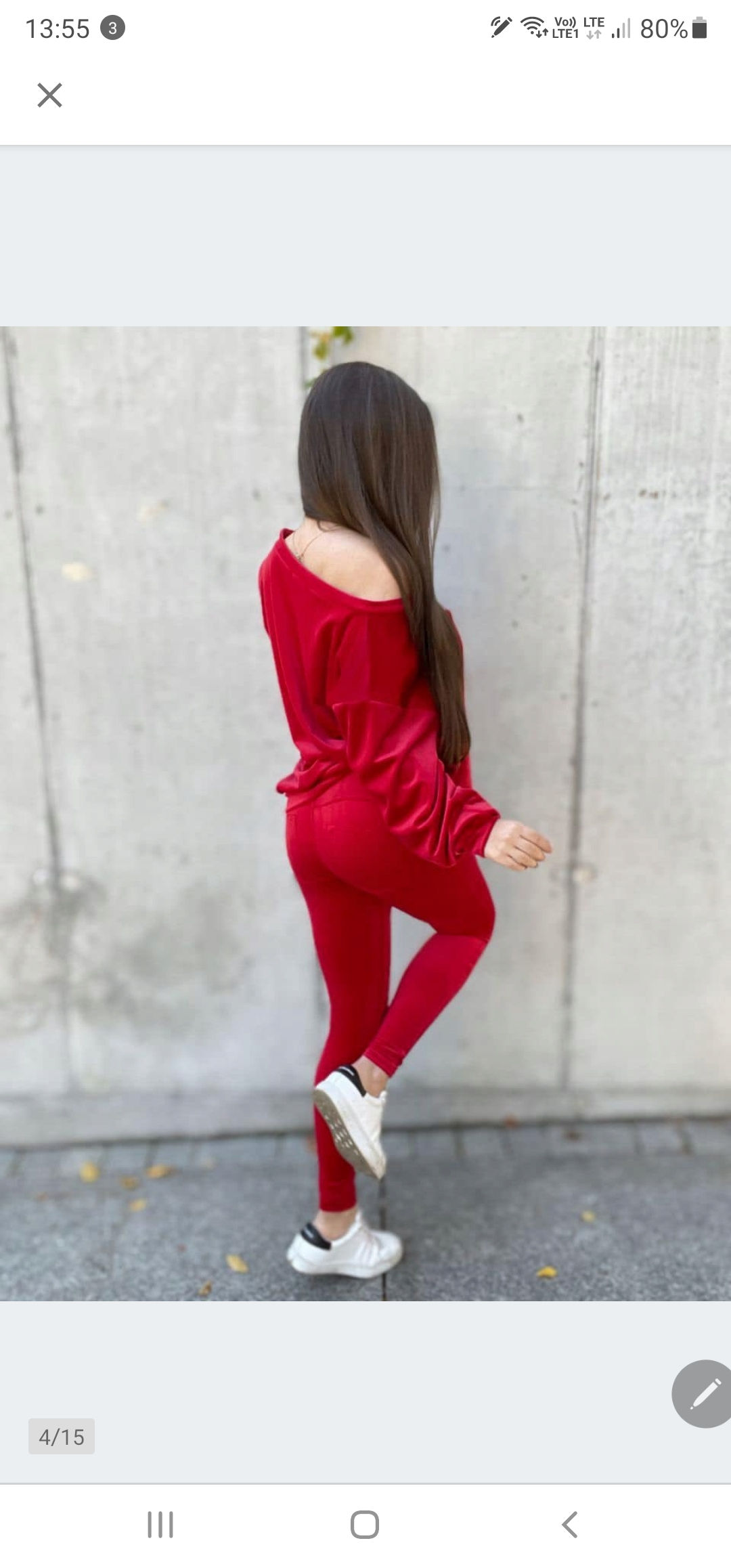 Mielczarkowski XL legginsy Push Up welur czerwień