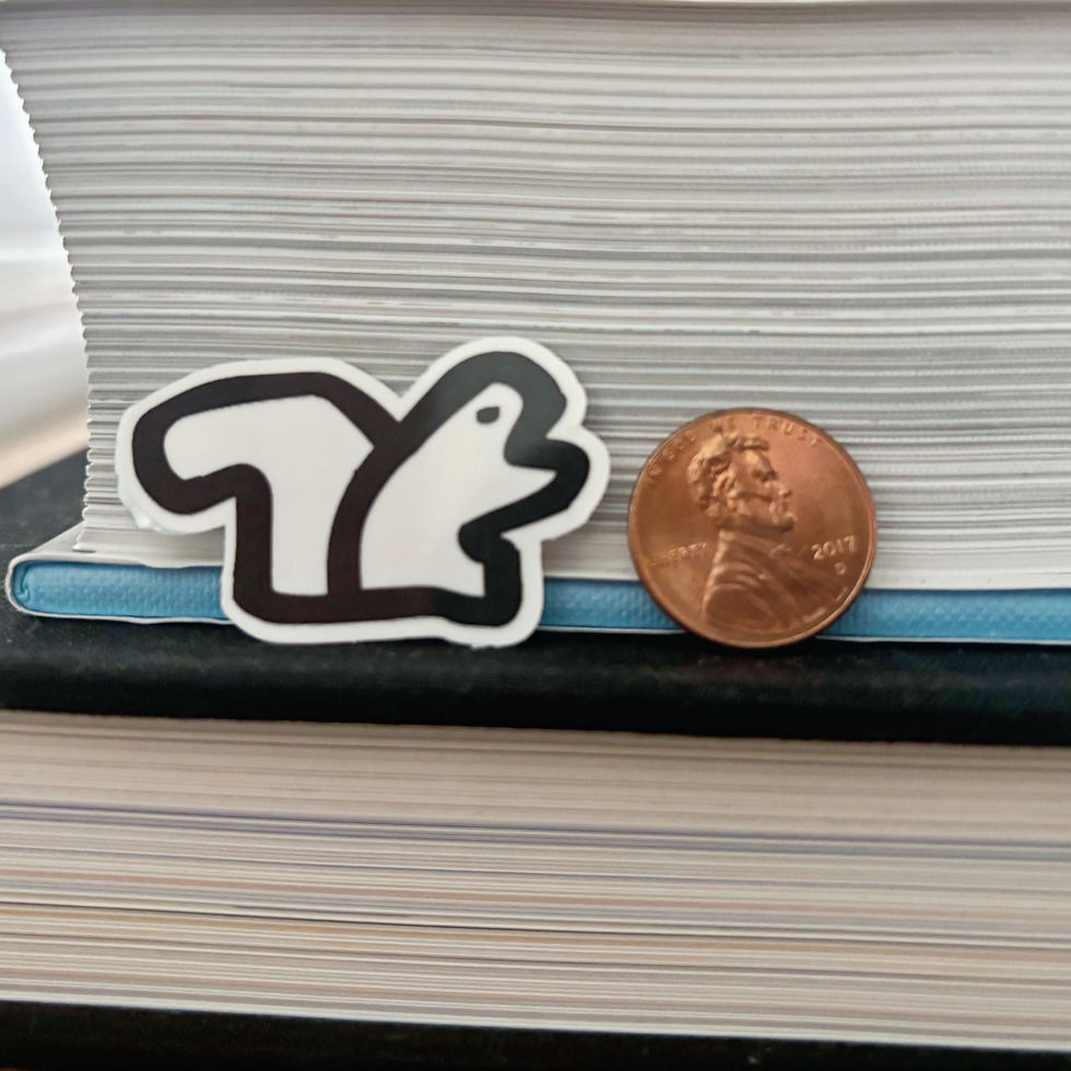 Thumbnail: Small Squirrel Sticker next to a coin