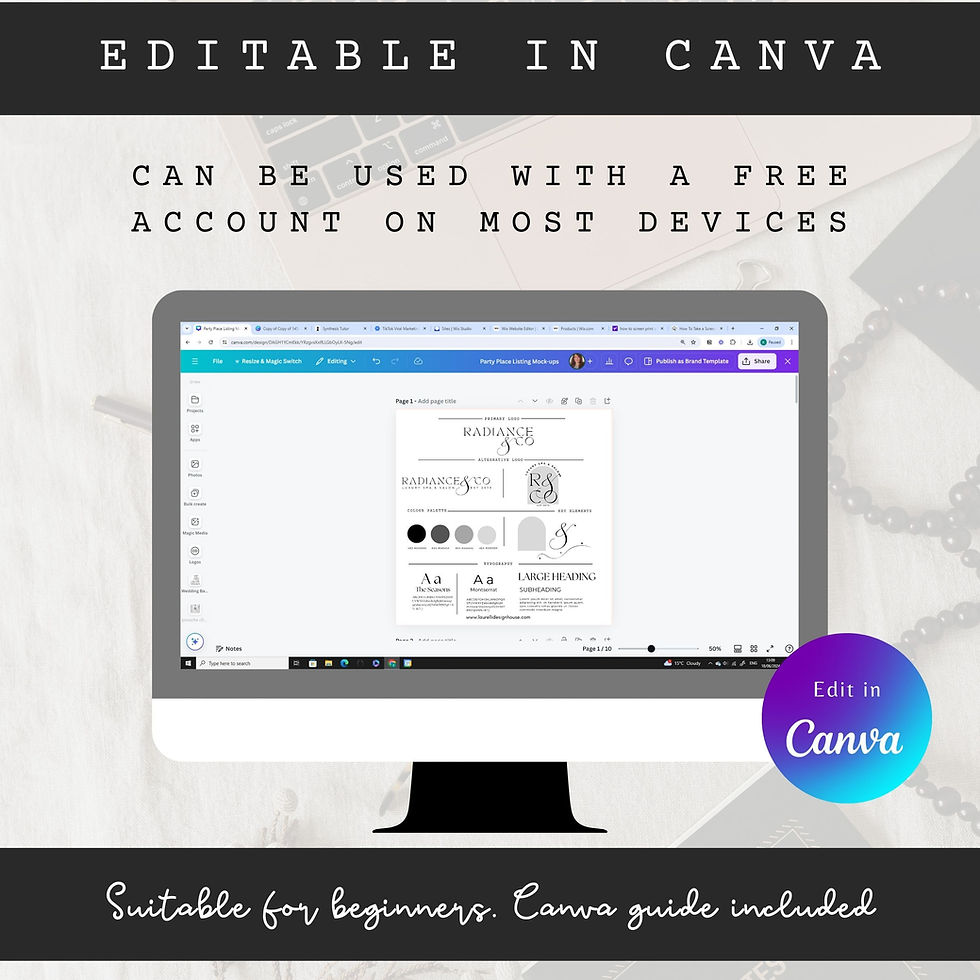 Thumbnail: Radiance & Co - Logo Template Canva - Editable Logo Design - Small