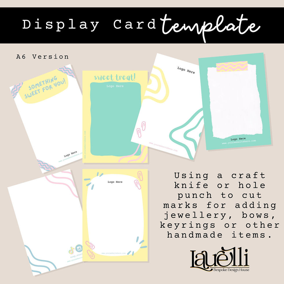 Thumbnail: Scribble Club Display Card Template Canva - Bow Card - Backing Card