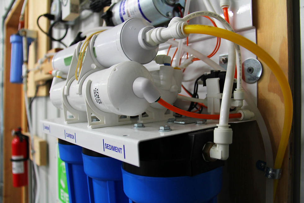 Example of a reverse osmosis filtration system. ©Flickr/StickerGiant Custom Sticker (CC BY 2.0 DEED)