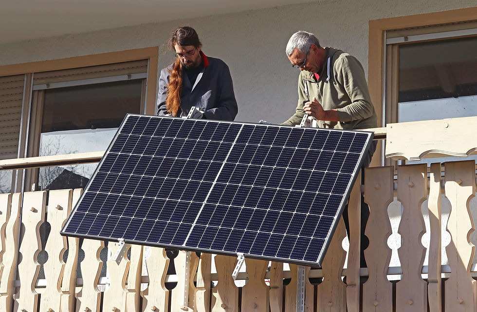 Balcony solar panels are popping up on balconies across Germany. ©Milos Ruzicka/iStock