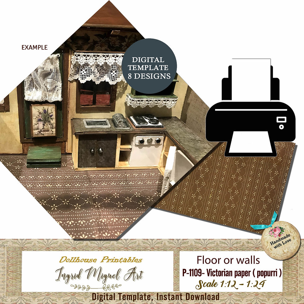 Thumbnail: Papel Recubrimiento para pared y piso-8 Diseños-Victorianos/DIG-WP-1109