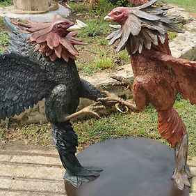 Escultura Pelea de Gallos