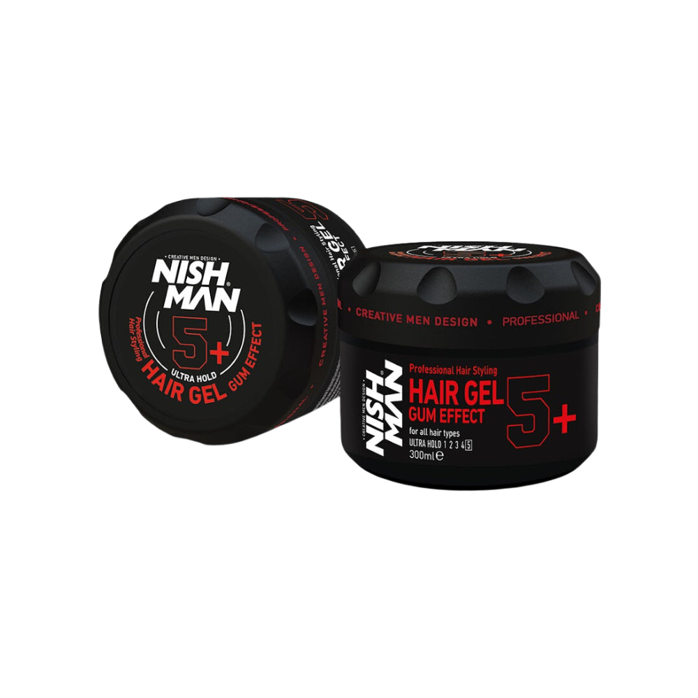 Gel de cabello efecto goma 5+ Ultra Hold Nishman Styling GEL 5+ ULTRA HOLD 300ml