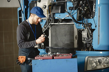 men-repair-truck-man-teaches-repair-car-two-men-uniform.jpg