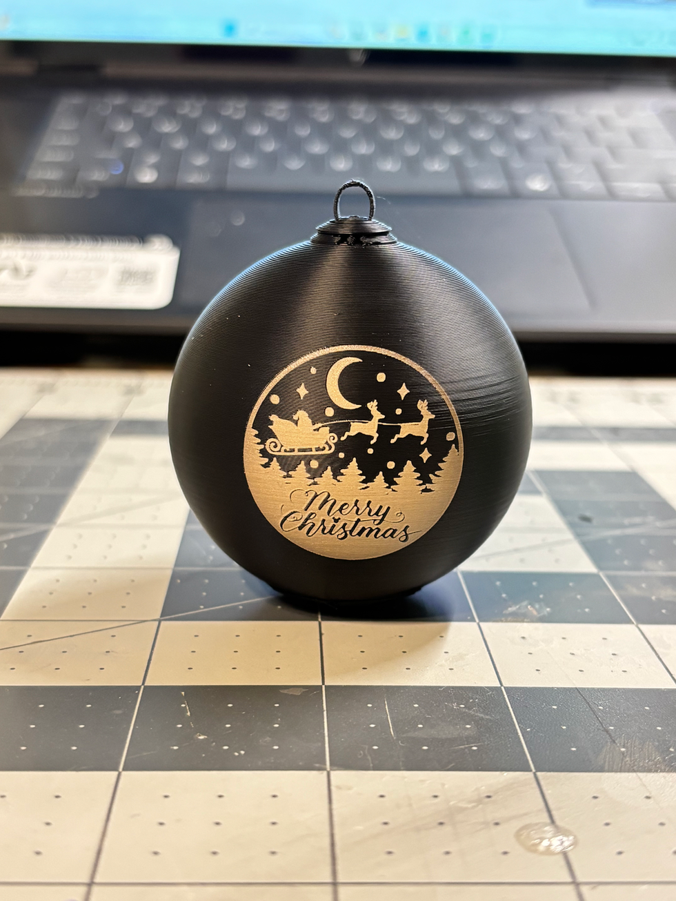 3D printed Christmas ornament .