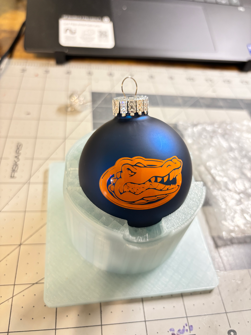 Glass Christmas ornament .