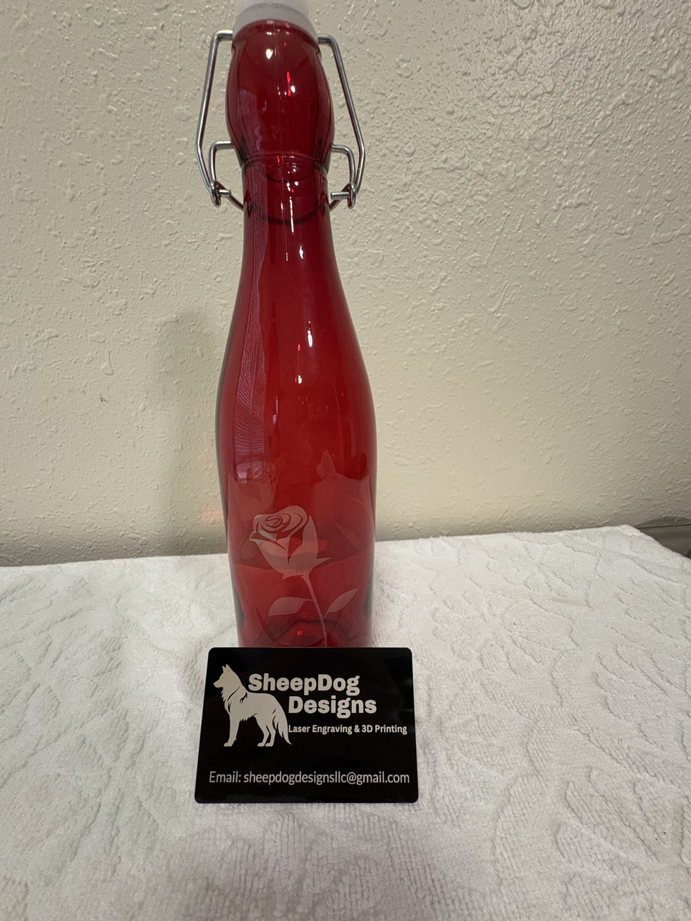 Colored glass bottle