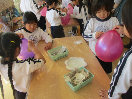 張り子のお面作り 年長