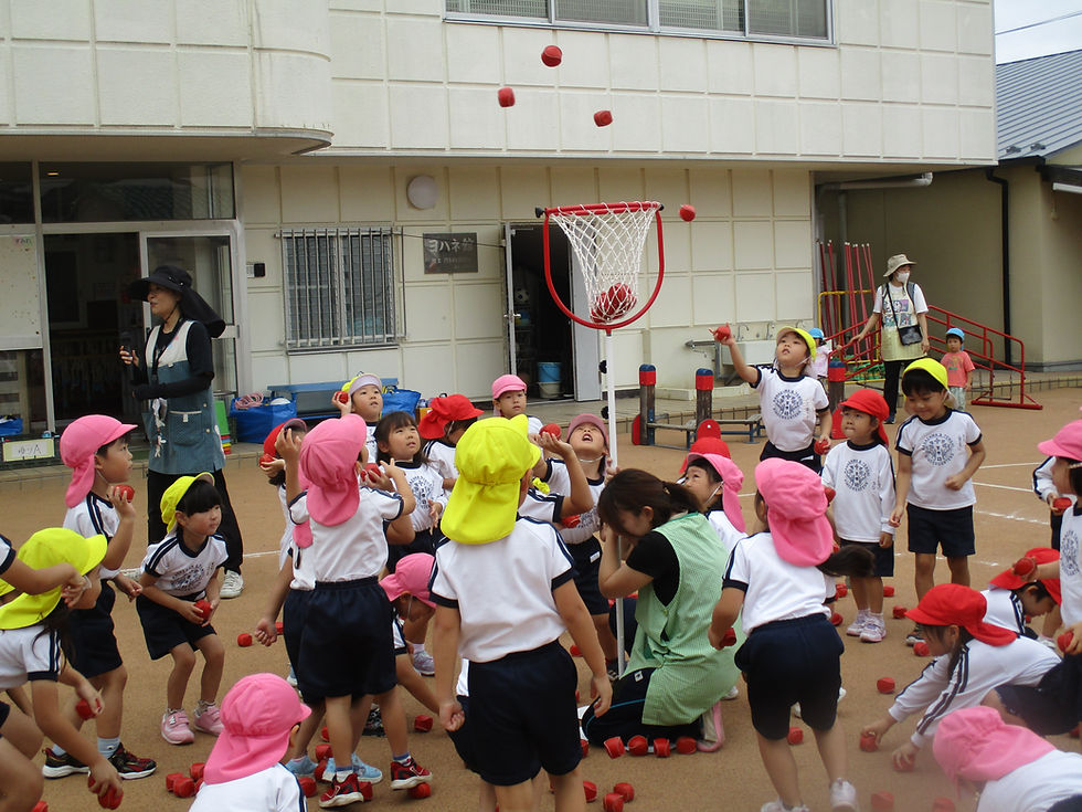 　　　全園児で運動会の練習を始めました