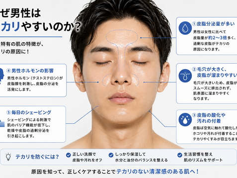 男性の肌はなぜ毛穴が目立ちやすいの?